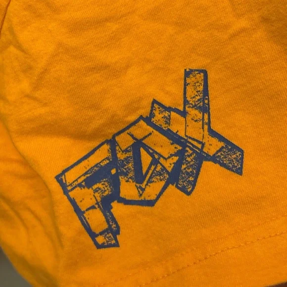 Mens Orange Fox Racing T-Shirt with Blue Graphic XL #fox #rackng - Picture 4 of 4